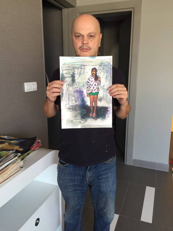 Peter Klashorst - gemengde techniek op aquarel papier - Asian teen kopen? Bied vanaf 60!