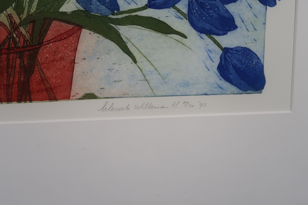 Willemien Holterman: Ets, Tulpen - Ingelijst kopen? Bied vanaf 20!