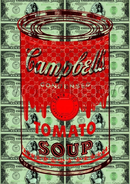 Large Print Painting "Red Soup Money" Signed Numbered A/P or 1 to 100 with COA kopen? Bied vanaf 1!