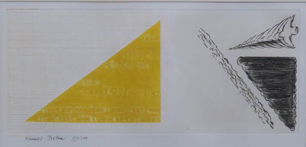 Hannes Postma: Ets en reliefdruk, Zonder titel - Ingelijst kopen? Bied vanaf 35!