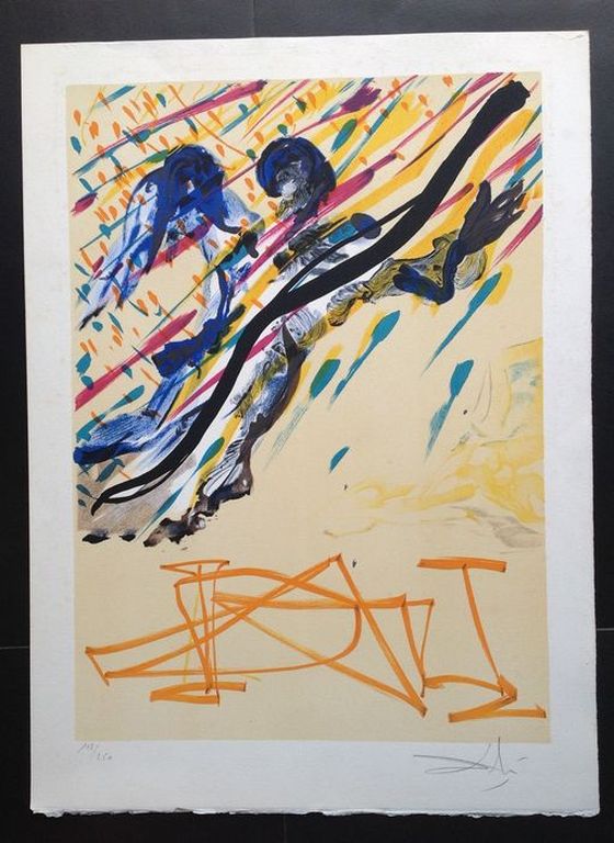 Salvador Dali, L' Archange, handgesigneerde lithografie 1973, serie Les Vitraux kopen? Bied vanaf 950!