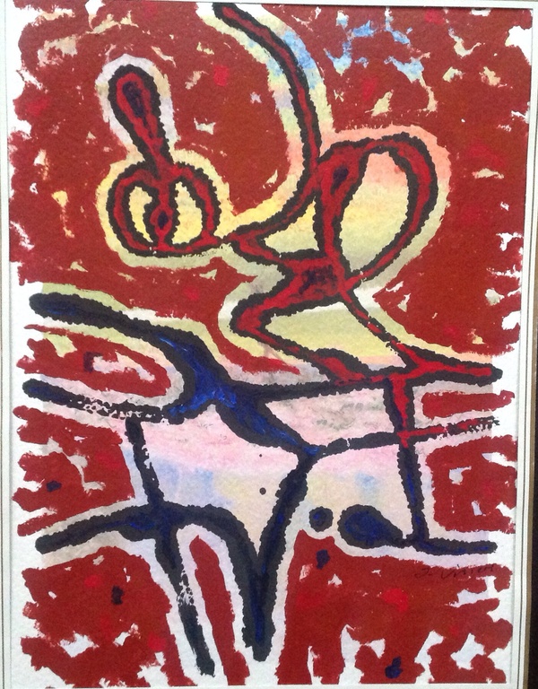 Jack Vissers: acryl op papier, abstracte constellatie kopen? Bied vanaf 10!