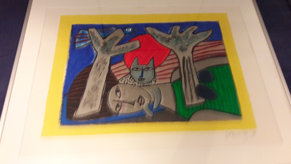 Corneille, Complicite entre la femme, 1998 Zeefdruk 50x65 cm ingelijst kopen? Bied vanaf 200!