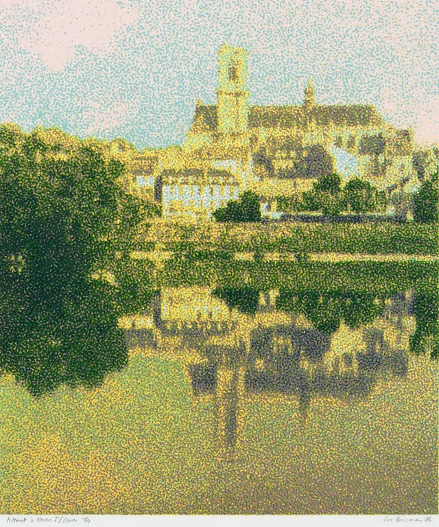 Cor Buisman: Zeefdruk, Monet a nevers - Ingelijst verkocht voor € 40!