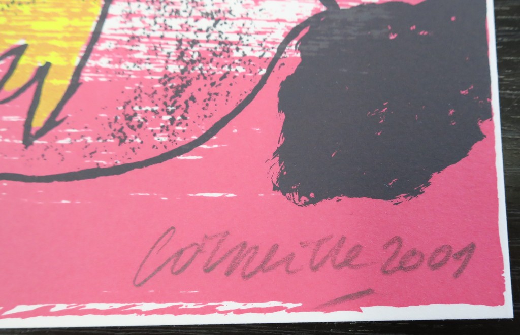 Corneille: Zeefdruk, Z.T. Vrouw zeilboot en gele vogel kopen? Bied vanaf 40!