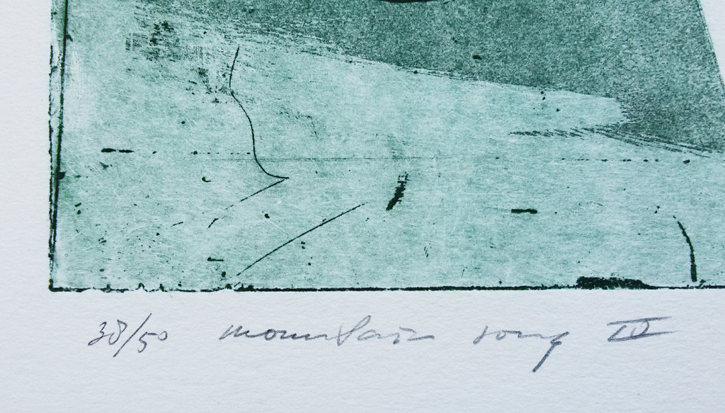 Michel van Overbeeke - Mountain song IV, aquatint ets met bladgoud kopen? Bied vanaf 60!