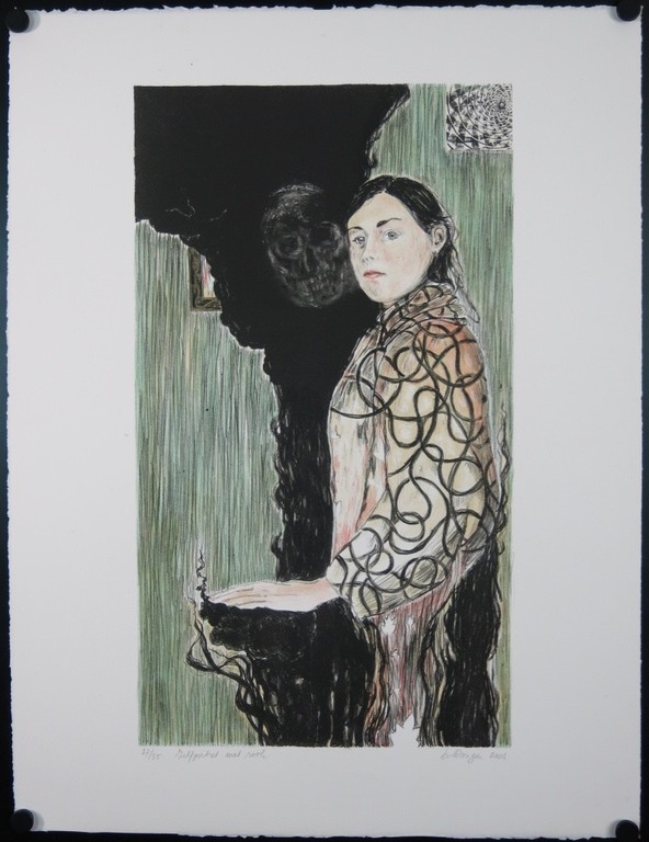 Iris van Dongen: Litho, Zelfportret met rook  kopen? Bied vanaf 35!