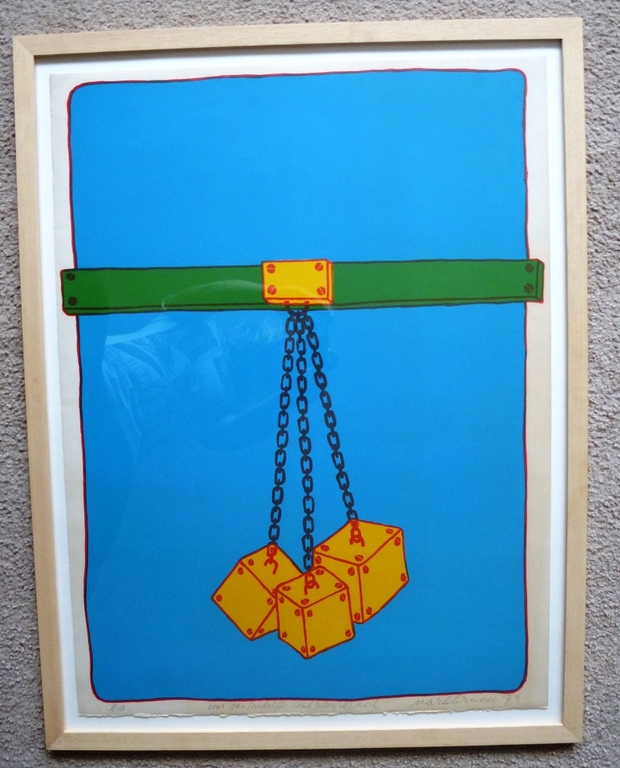Mark Brusse, ingelijste litho: Three Yellow Blocks, met opdracht voor Jan Cremer kopen? Bied vanaf 125!