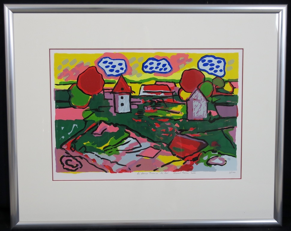 Frank Rosen: Zeefdruk, La douce France Le Lot - Ingelijst kopen? Bied vanaf 1!