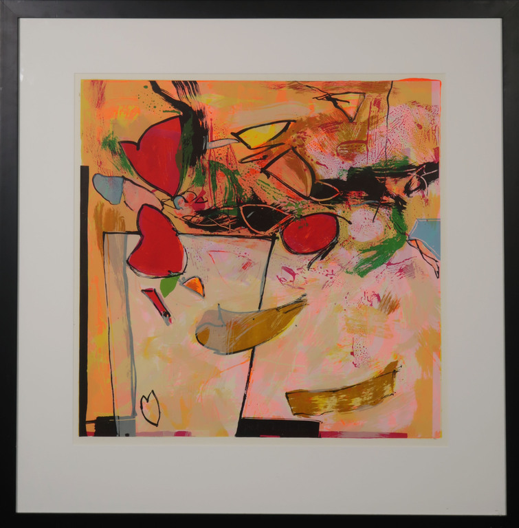 Pieter Vermeulen: Zeefdruk, Vaasverhaal - Ingelijst verkocht voor € 50!