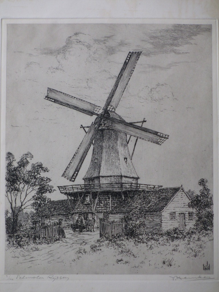 Johan Hemkes, Pelmolen Rijssen, Ets verkocht voor € 45!