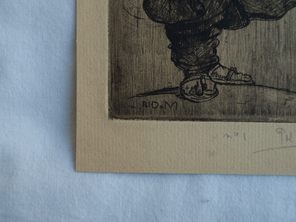 Pol Dom (1885-1978) : Ets – Spotprent – Gesigneerd  kopen? Bied vanaf 1!