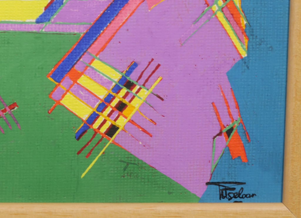 Henri Titselaar: Acryl op board, Muzikale compositie - Ingelijst kopen? Bied vanaf 120!