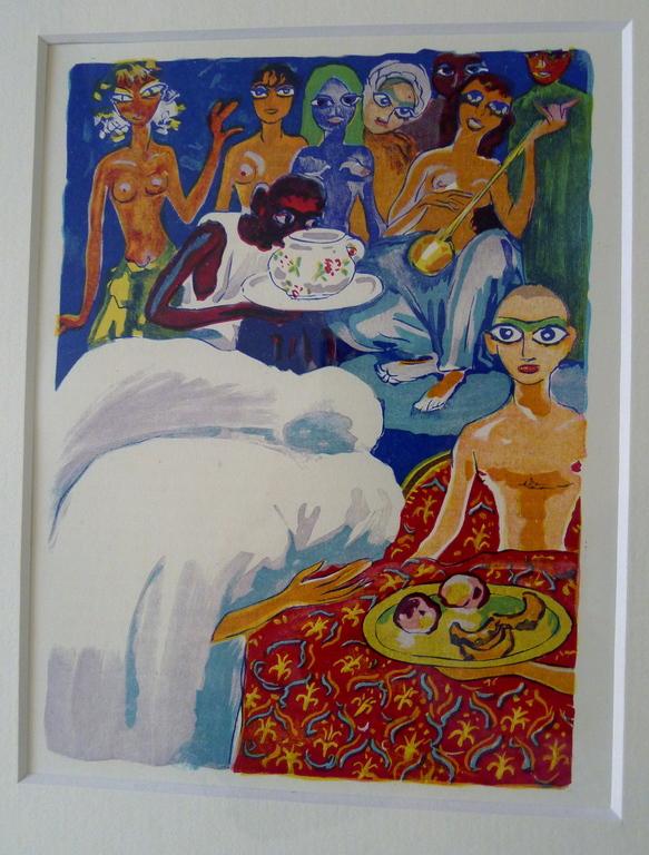 Kees van Dongen  een houtgravure  naar aquarel uit 1001 nacht, 1955 . Ingelijst. kopen? Bied vanaf 50!