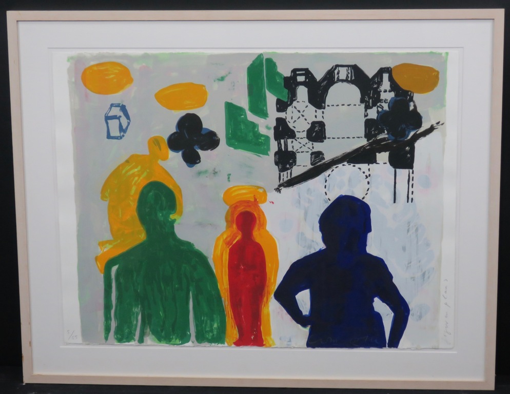 Cees Dolk: Zeefdruk, Figurenplan 3 -Ingelijst kopen? Bied vanaf 40!