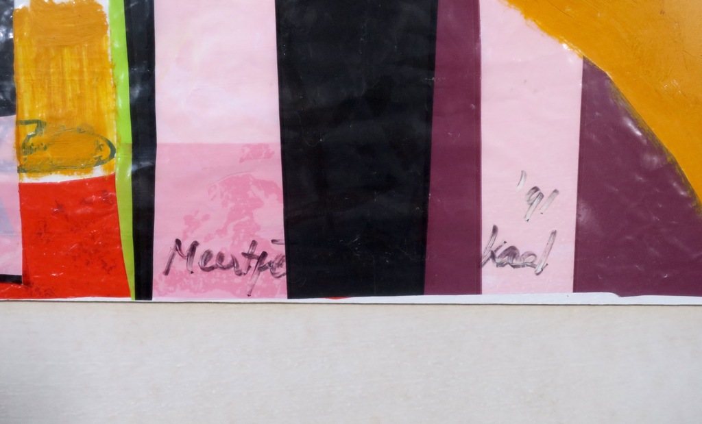 Meertje Kaal: Olieverf en collage op karton, De zanger - Ingelijst kopen? Bied vanaf 1!