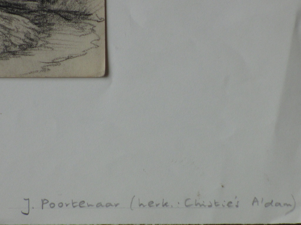 Jan Poortenaar - Jan Poortenaar, Boer op akker bij boerderij, Tekening kopen? Bied vanaf 1!