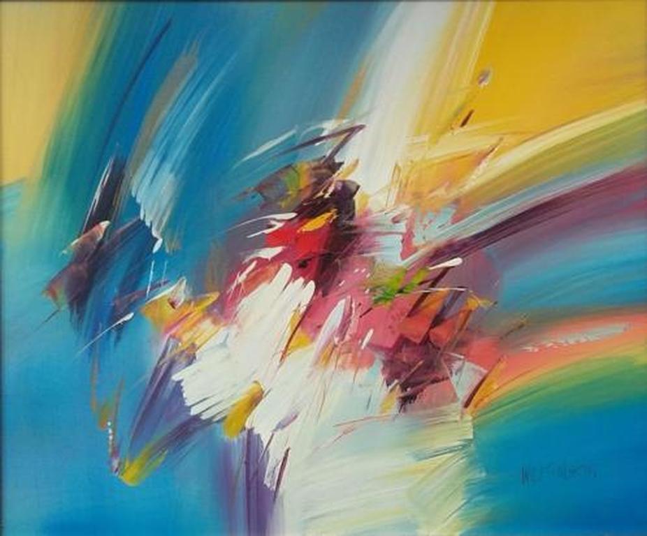 Wilkinson - abstracte compositie - olieverf op doek kopen? Bied vanaf 1!