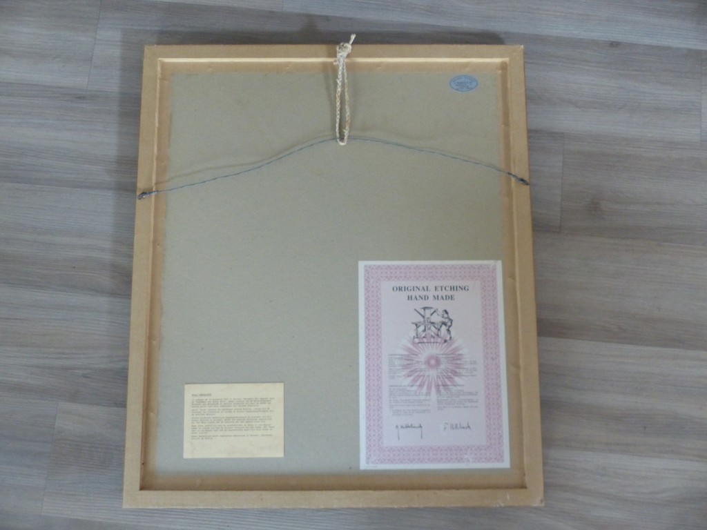 Originele ets markttafereel van Roger Hebbelinck, incl. echtheidscertificaat kopen? Bied vanaf 15!