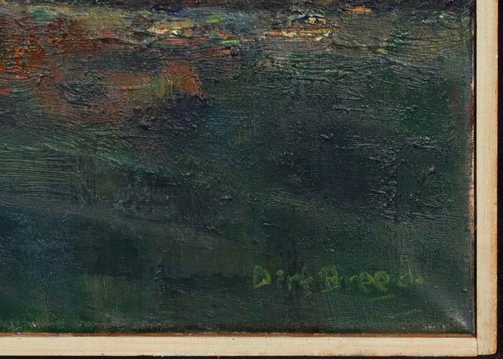 Dirk Breed: Olieverf op doek, Gezicht op Kolhorn - Ingelijst kopen? Bied vanaf 850!