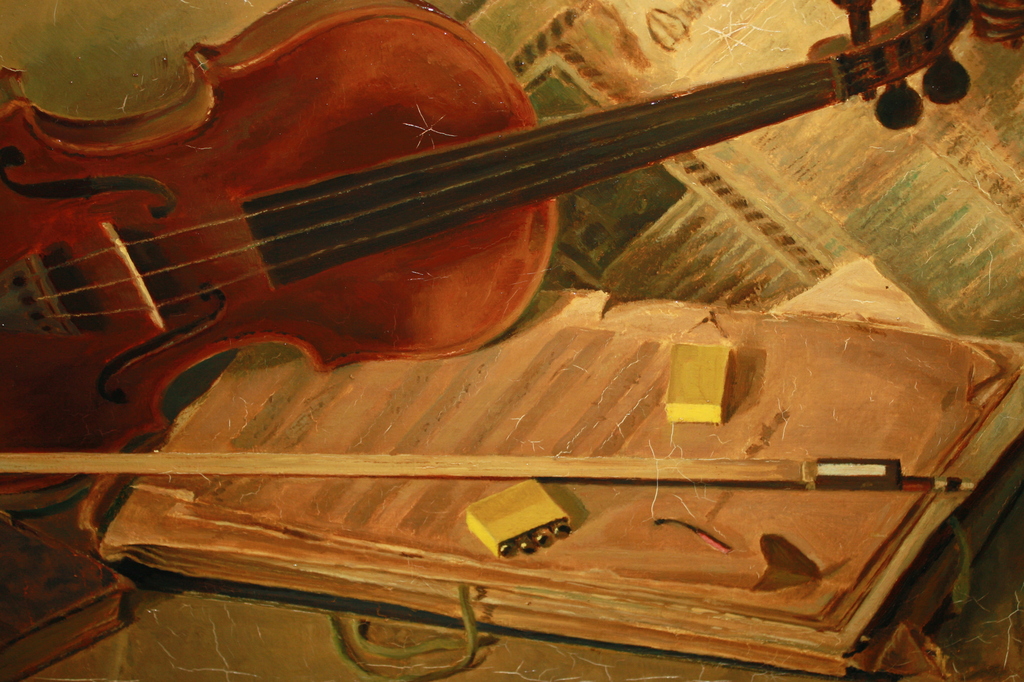 joodse schilder JOSEF SWEN - stilleven VIOOL met STRIJKSTOK kopen? Bied vanaf 99!