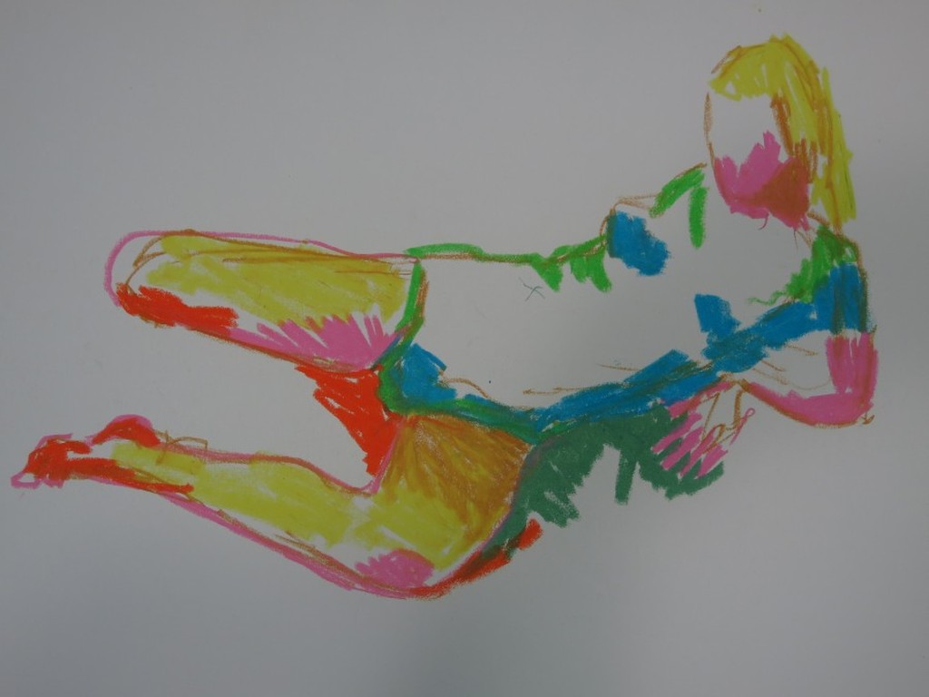 Juul Neumann: Twee krijt tekeningen, Liggend naakt en Vrouw in ondergoed  kopen? Bied vanaf 1!