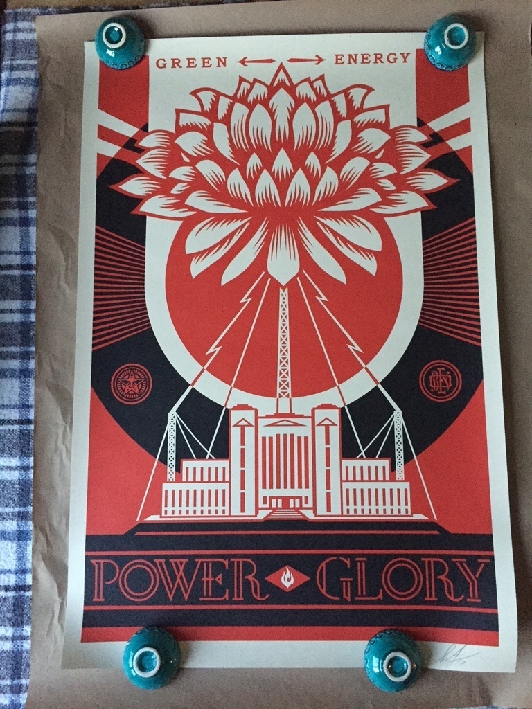 Shepard Fairey - Green Power verkocht voor € 85!