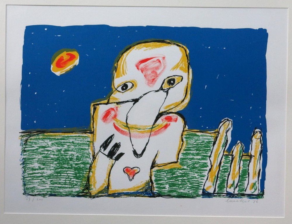 Lucebert: Litho, Vragend kind - Ingelijst kopen? Bied vanaf 250!