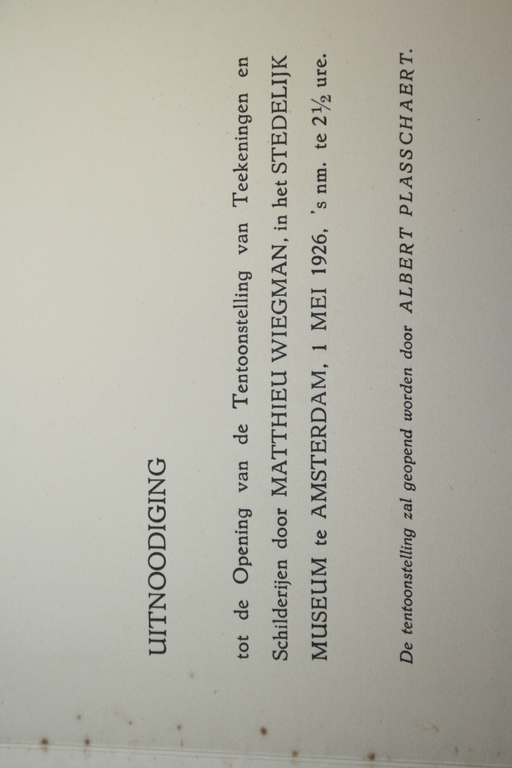 MATTH WIEGMAN - EXPO UITNODIGING STEDELIJK 1926 - HOUTSNEDE NAAKTEN kopen? Bied vanaf 35!
