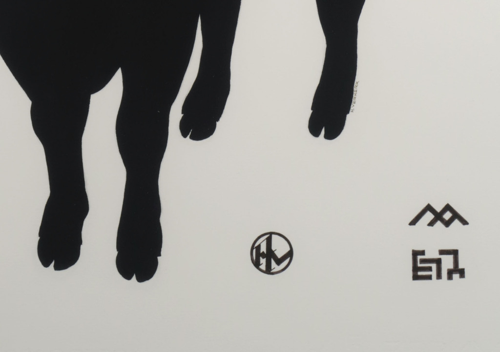 Hugo Verkerk: Acryl op papier, Melkkoe - Ingelijst kopen? Bied vanaf 70!