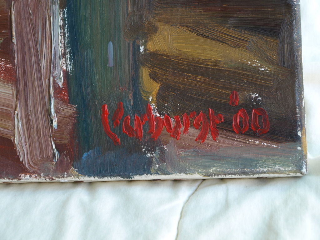 Gesigneerd: Verburgt : Olieverf op doek , NAAKT OP HET TERRAS – 2000 kopen? Bied vanaf 1!