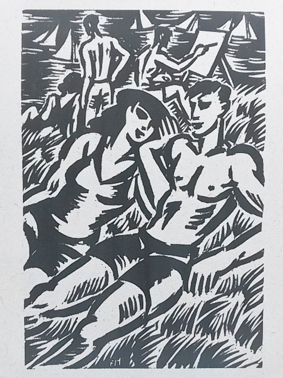 Frans Masereel, houtsnede, uit Jeunesse 1948 verkocht voor € 55!