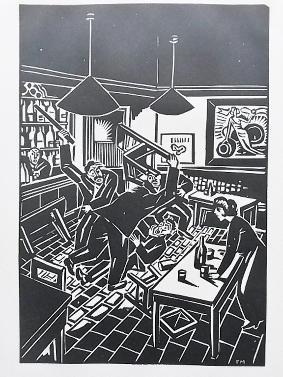 Frans Masereel, houtsnede, uit La Ville 1928 verkocht voor € 75!