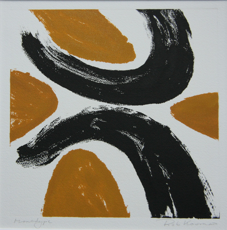 Rob Kooman, monotype, abstracte compositie I kopen? Bied vanaf 30!