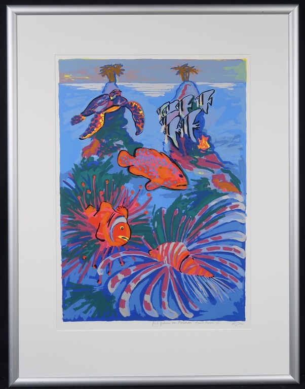 Frank Rosen: Zeefdruk, Het geheim van Mororoa - Ingelijst verkocht voor € 35!