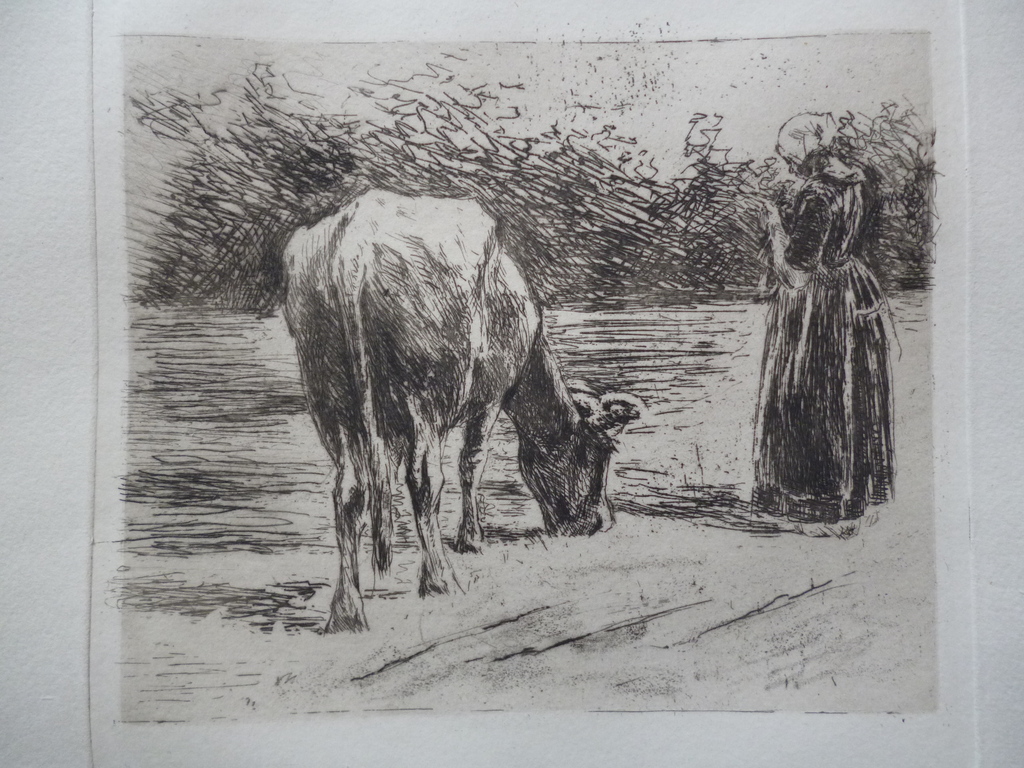 Max Liebermann - ets - Junge Hirtin verkocht voor € 475!