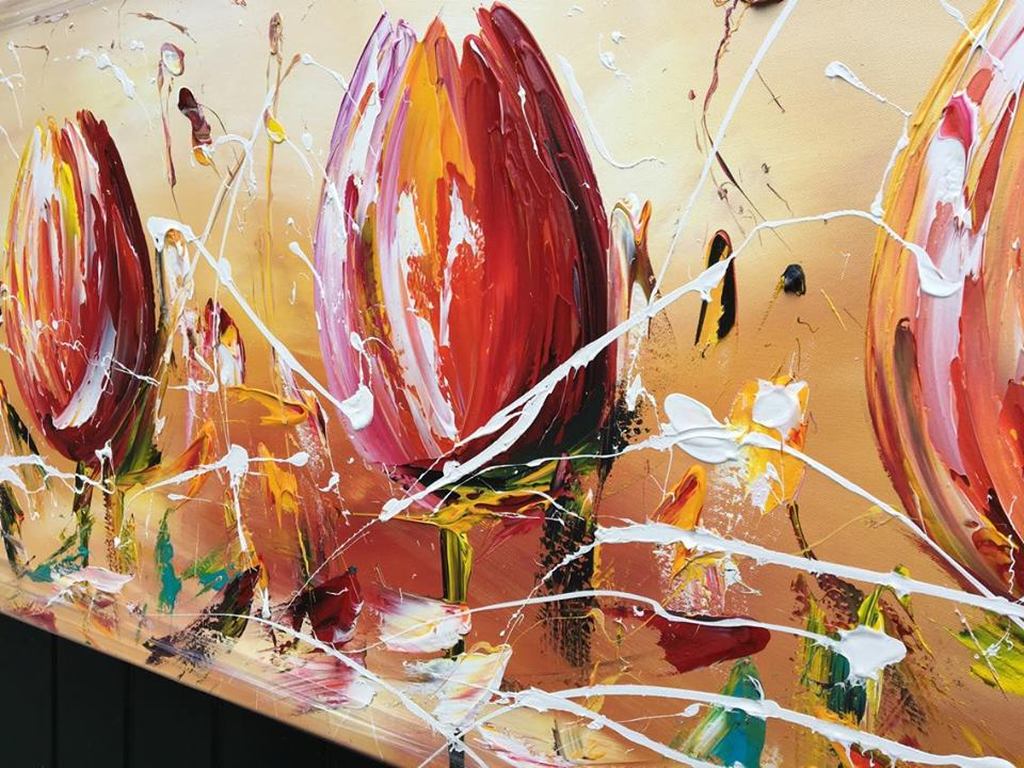 Gena - Tulpen - Acrylverf op doek - Gesigneerd -2017 kopen? Bied vanaf 250!