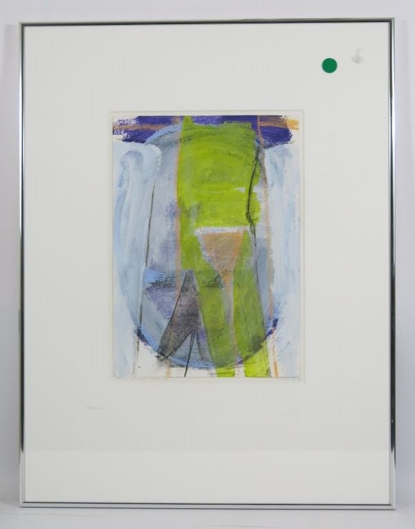 Peter van den Akker, acryl/pastelkrijt op karton: M en P - ingelijst verkocht voor € 50!