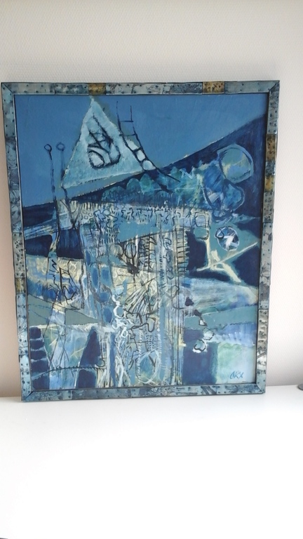 Kees Okx, schilderij, Blauwe Magie (Magie Bleue) verkocht voor € 350!