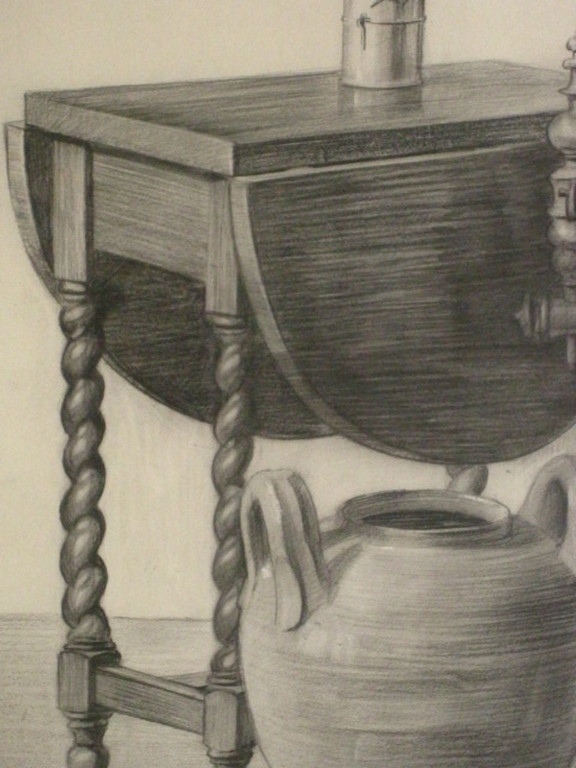 Mooie vroeg 20e Eeuwse tekening  "stilleven met spinnewiel" niet gesigneerd  kopen? Bied vanaf 1!