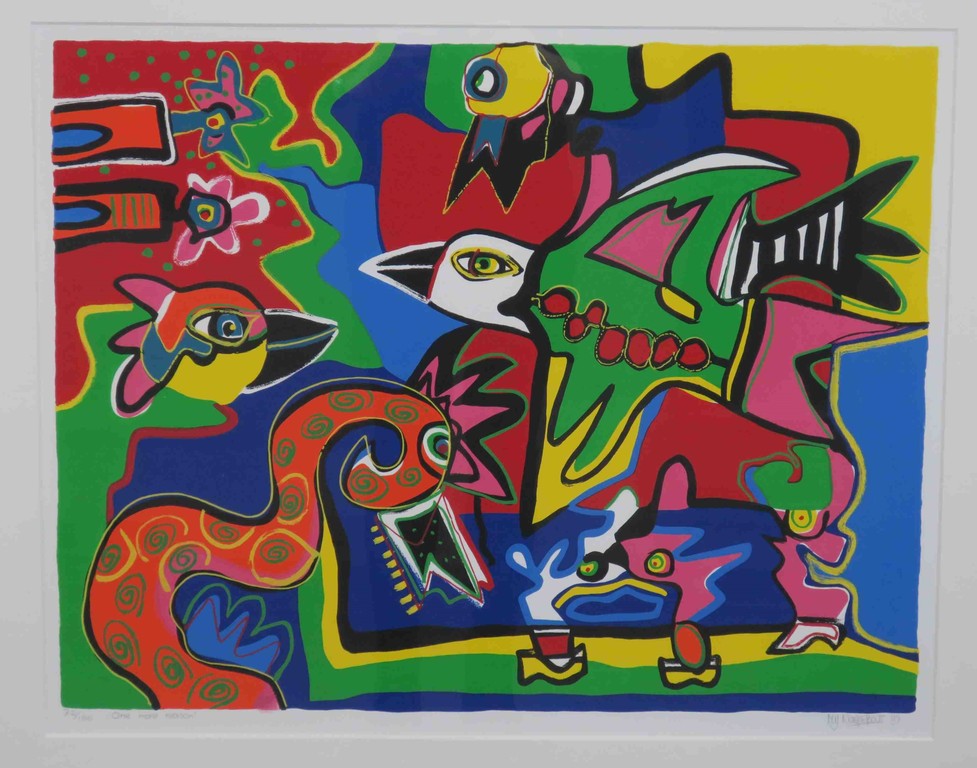 Marianne Naerebout: Zeefdruk, One more reason - Ingelijst kopen? Bied vanaf 120!