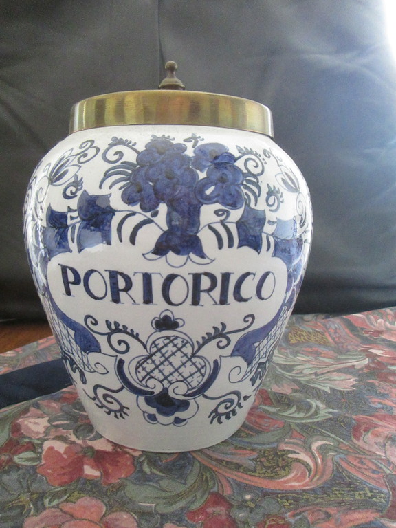 Tabakspot met geelkoperen deksel "Portorico" kopen? Bied vanaf 70!