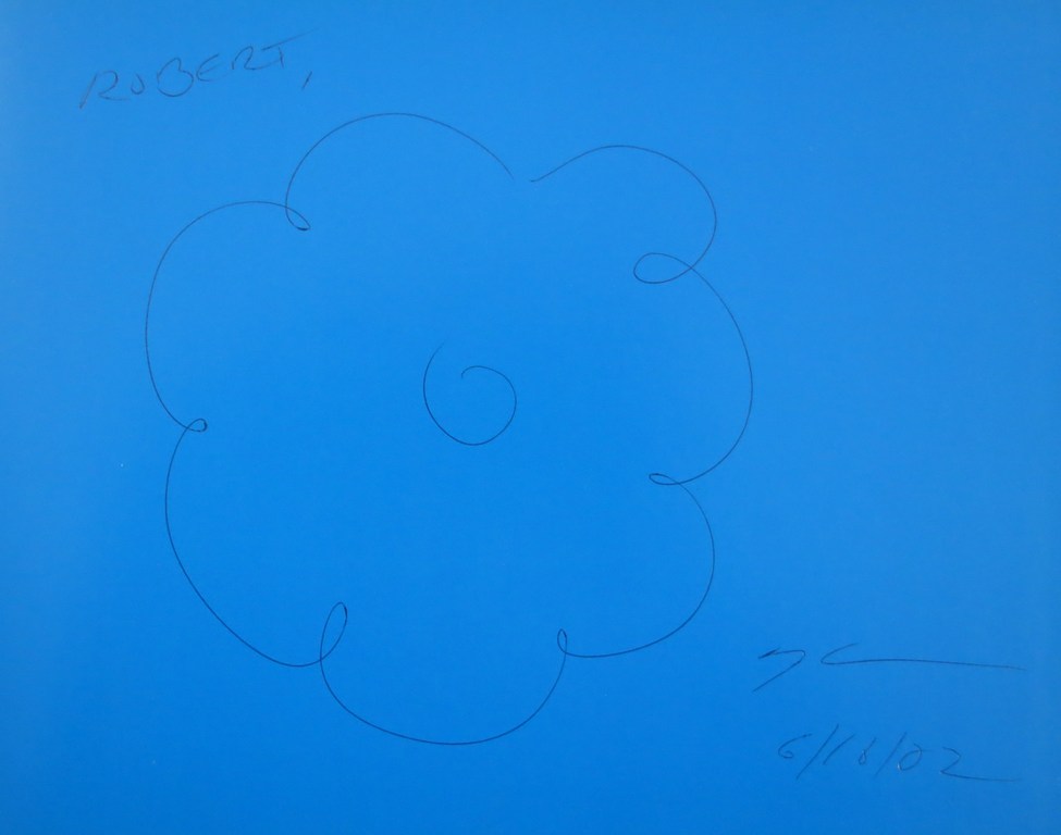 Jeff Koons: Originele pentekening op voorblad van catalogus Easyfun-Ethereal  verkocht voor € 250!