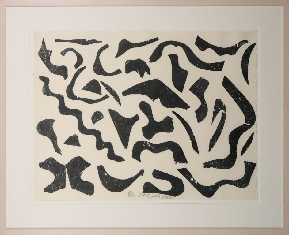 Carel Visser: Houtsnede op Japans papier, Z.T. (Zwart) - Ingelijst kopen? Bied vanaf 100!