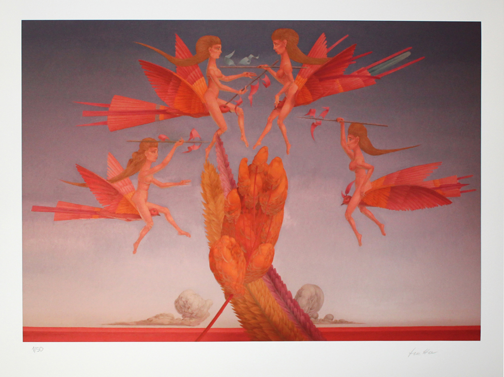 WOLFGANG HUTTER. Prachtige Glicee op katoenpapier, Handgesigneerd. 2014 kopen? Bied vanaf 87!