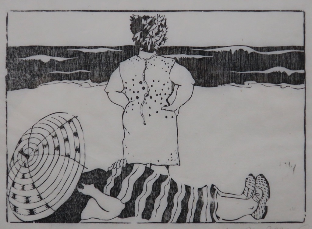 Joce Bloks: Houtsnede, Zonder titel - Ingelijst kopen? Bied vanaf 20!