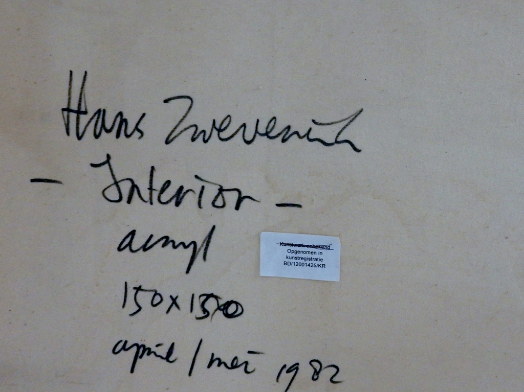 Hans Zweverink (1950) | Olieverf op doek 1982 | Vrouw met kat - (Zeer groot!) kopen? Bied vanaf 1!