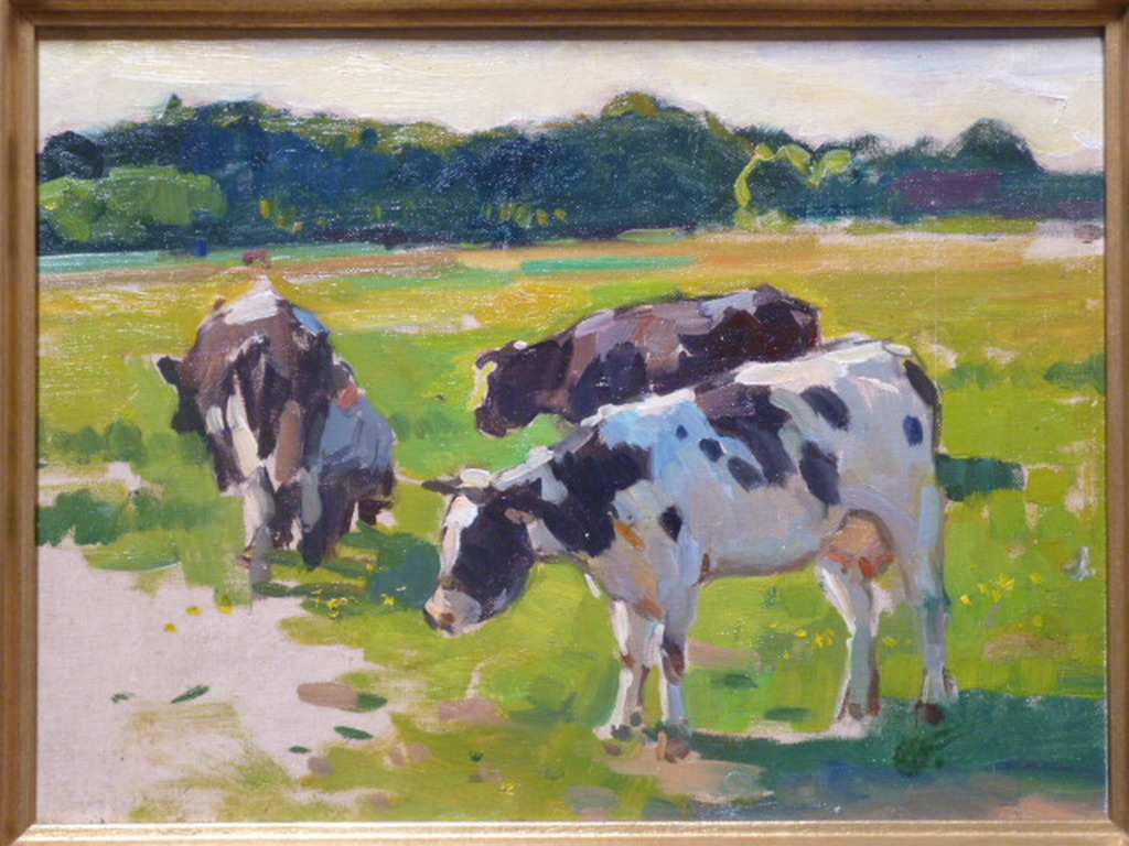 Jaap Hiddink - olieverf - Melktijd kopen? Bied vanaf 185!