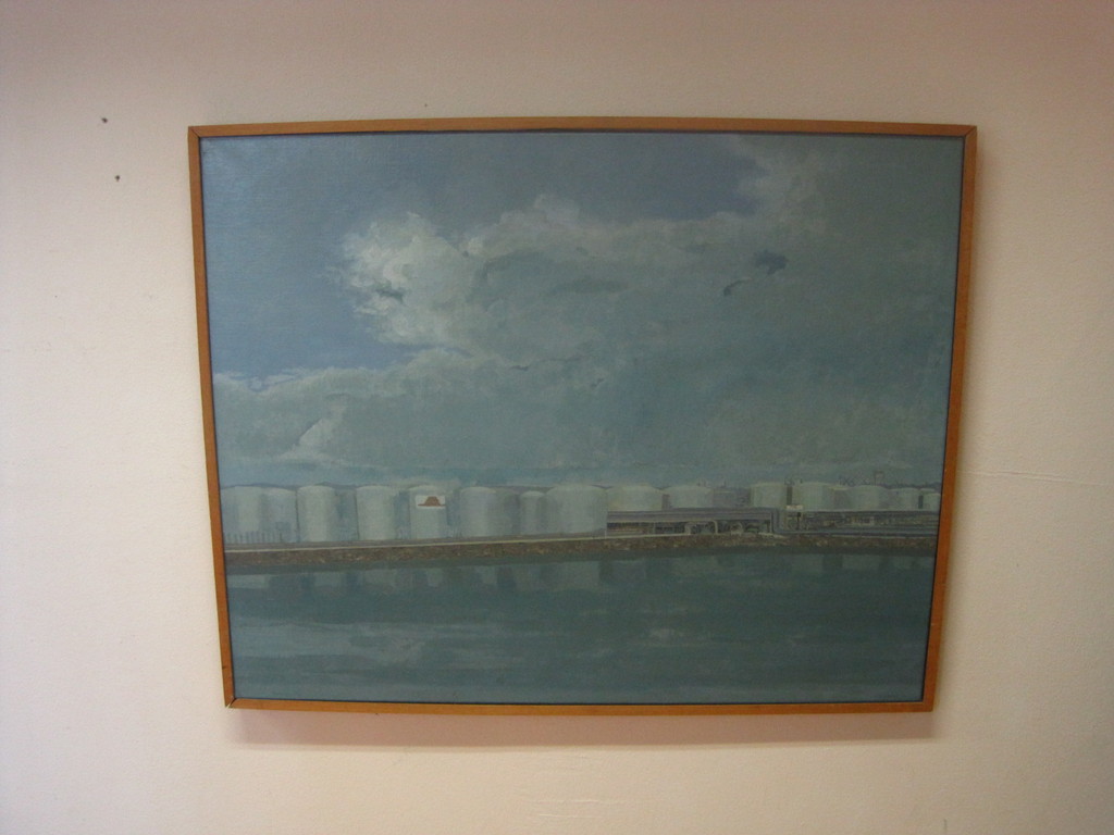 imposant olieverf/doek "Haven Goteborg Vopak opslagtanks" W vd Berg 1980 kopen? Bied vanaf 1!