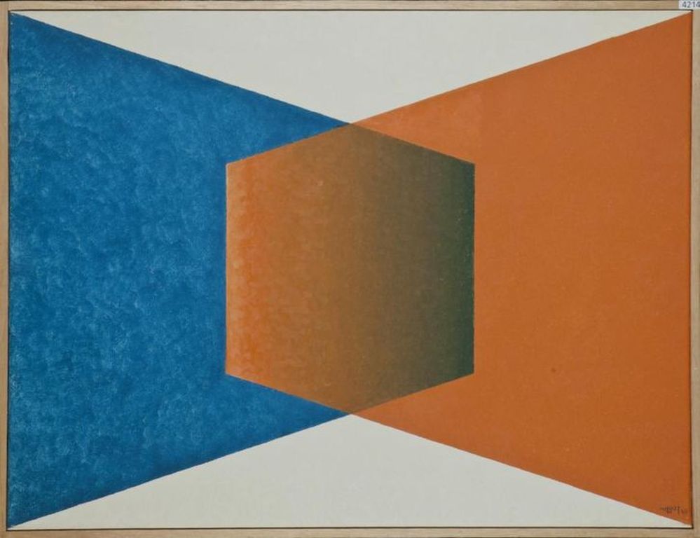 Jan van Hest, 4Dimensionaal, 1968, Olieverf op doek,  kopen? Bied vanaf 160!